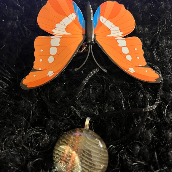 Rare Unique Vintage Marble Glass Boho One of a Kind Handmade Necklace - Picture 12 of 16